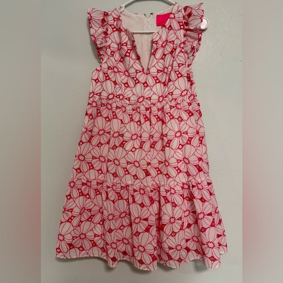 Lilly Pulitzer Keila Floral Eyelet Dress Sz 4 - Picture 3 of 6